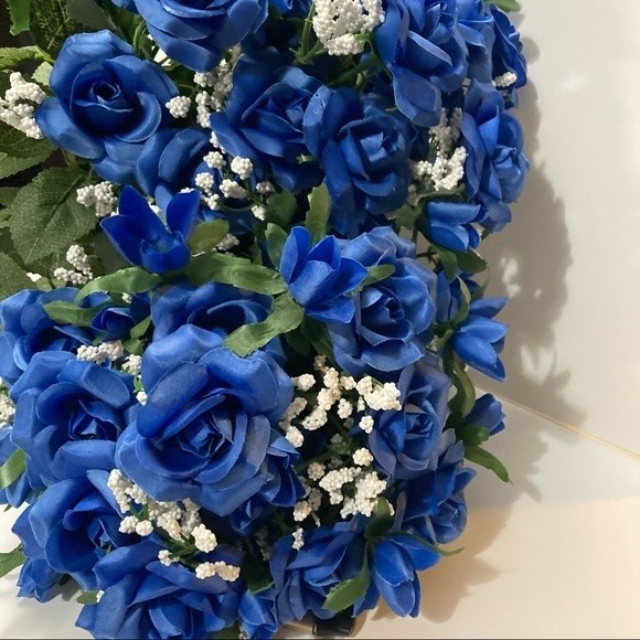 Artificial Flowers Blue 2 Bunches 16" by 10" - Picture 1 of 15